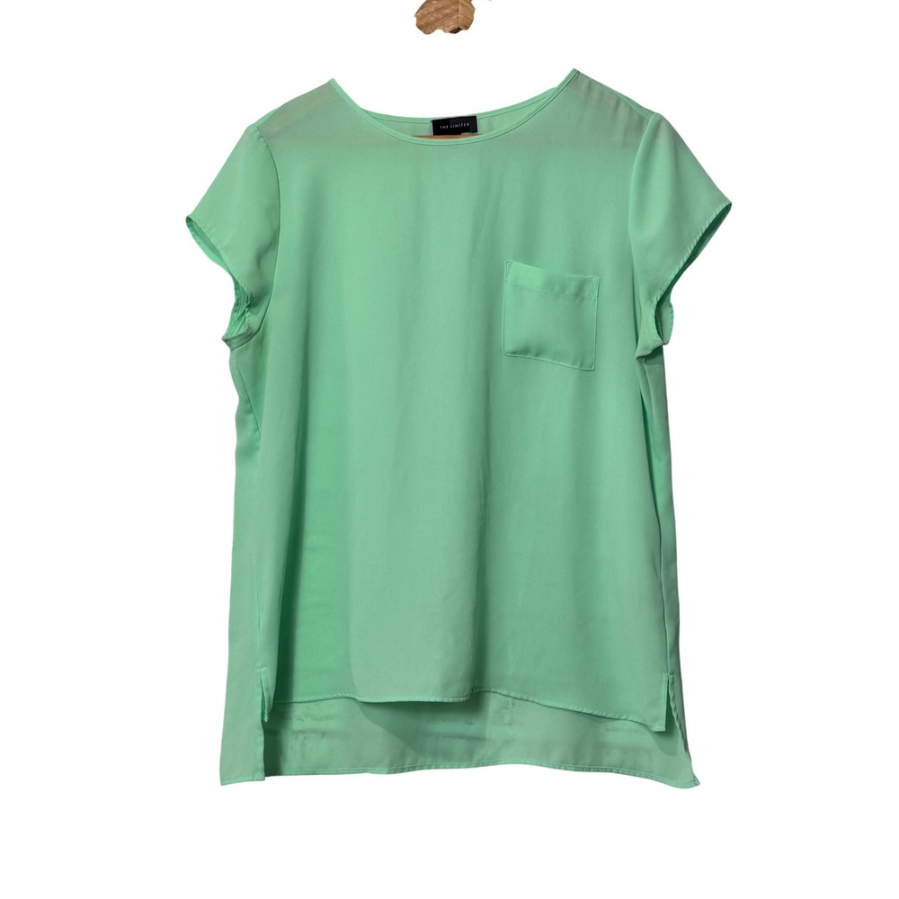 The Limited Women's Green Short Sleeve Pocket Blouse Size L‎
